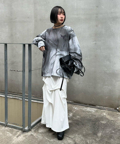 Mavie..7 打褶設計 長款半身裙