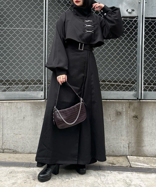 Mavie..7 立領 擴擺設計 長款 大衣