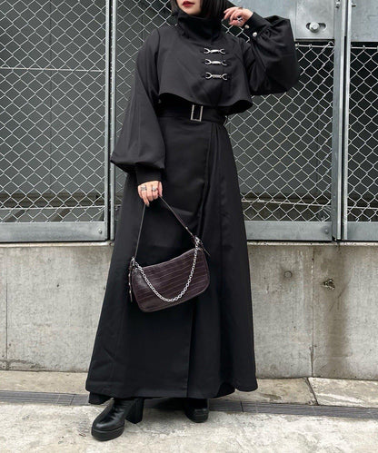 Mavie..7 立領 擴擺設計 長款 大衣