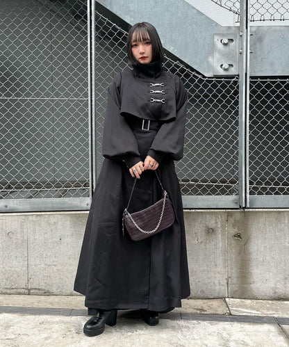 Mavie..7 立領 擴擺設計 長款 大衣