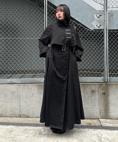 Mavie..7 立領 擴擺設計 長款 大衣