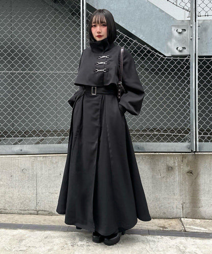 Mavie..7 立領 擴擺設計 長款 大衣