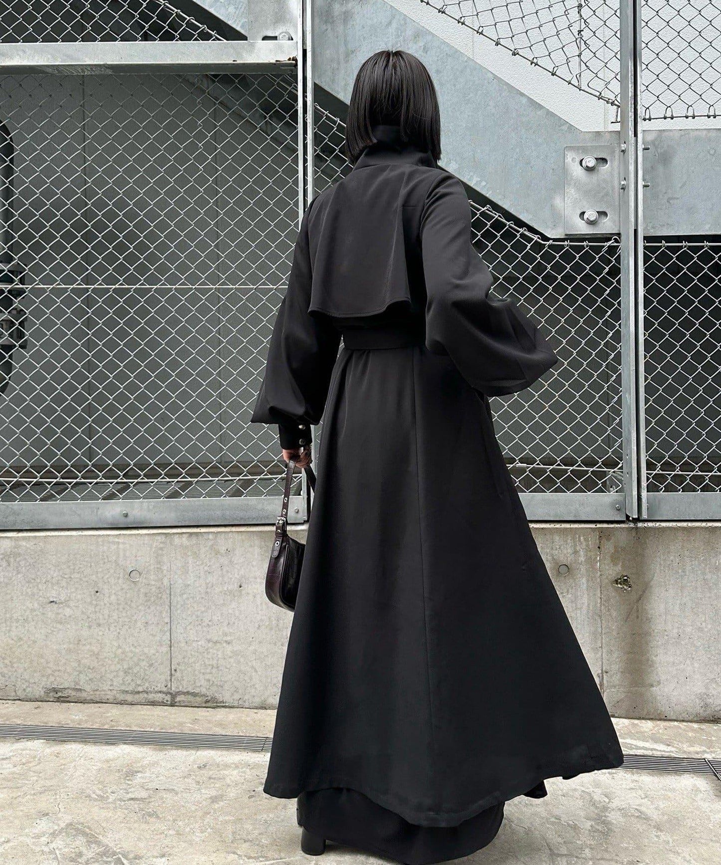 Mavie..7 立領 擴擺設計 長款 大衣