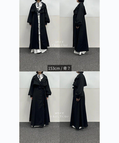 Mavie..7 立領 擴擺設計 長款 大衣