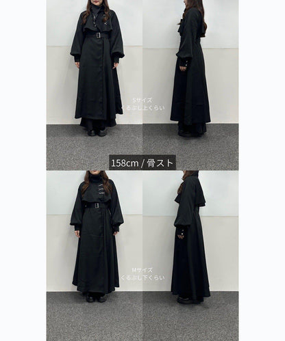 Mavie..7 立領 擴擺設計 長款 大衣