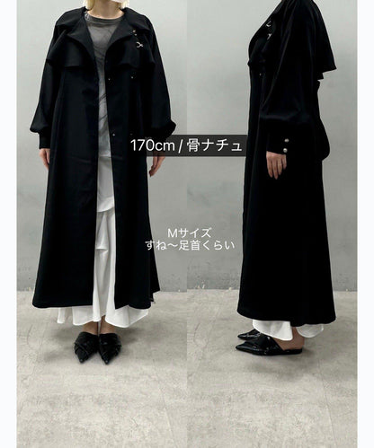 Mavie..7 立領 擴擺設計 長款 大衣