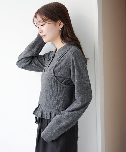 針織背心開衫套裝