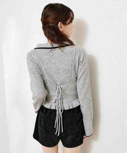 針織背心開衫套裝