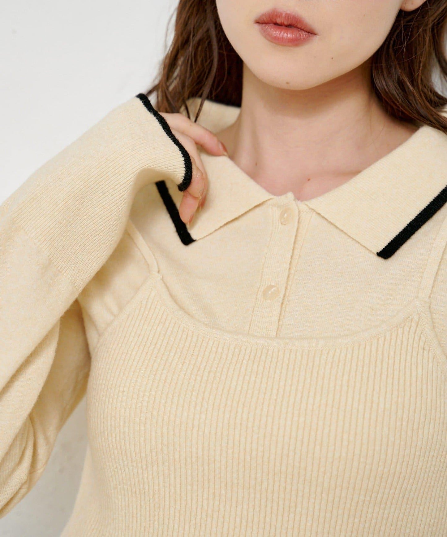 針織背心開衫套裝