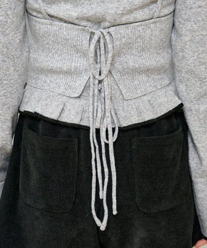 針織背心開衫套裝