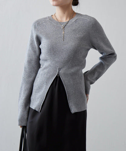 前拉鍊設計針織上衣
