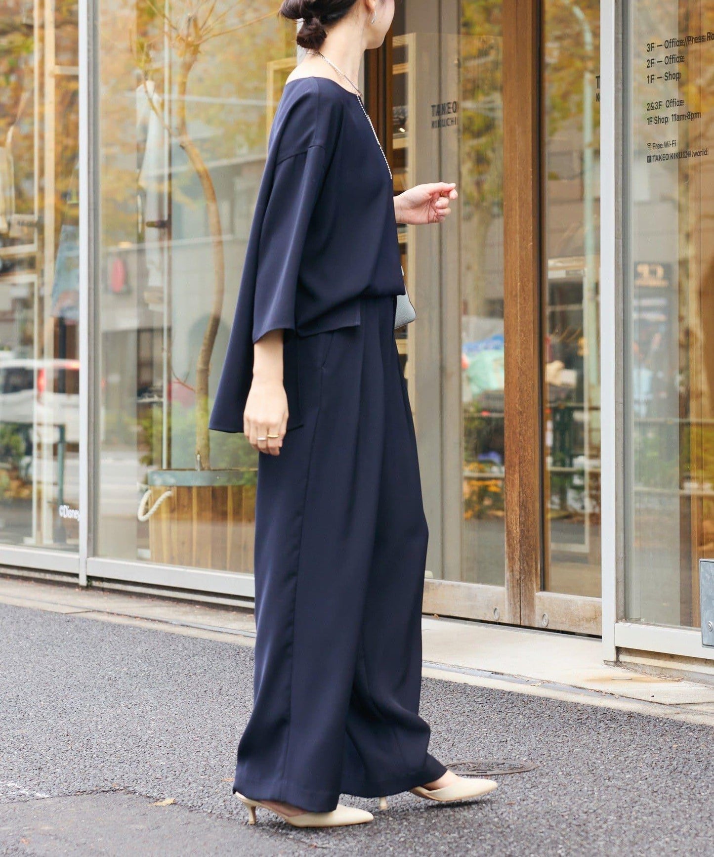可成套搭配 雙面緞面 五分袖 女襯衫