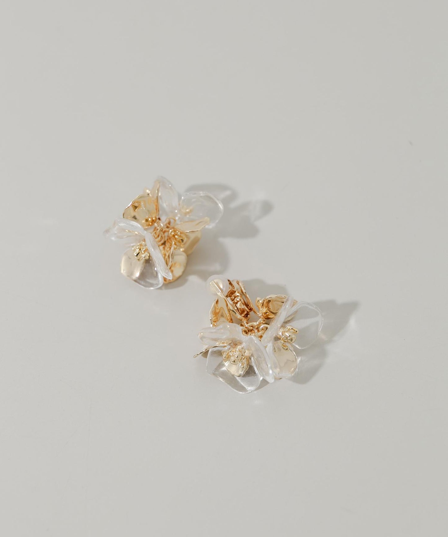 混合花朵設計 耳夾