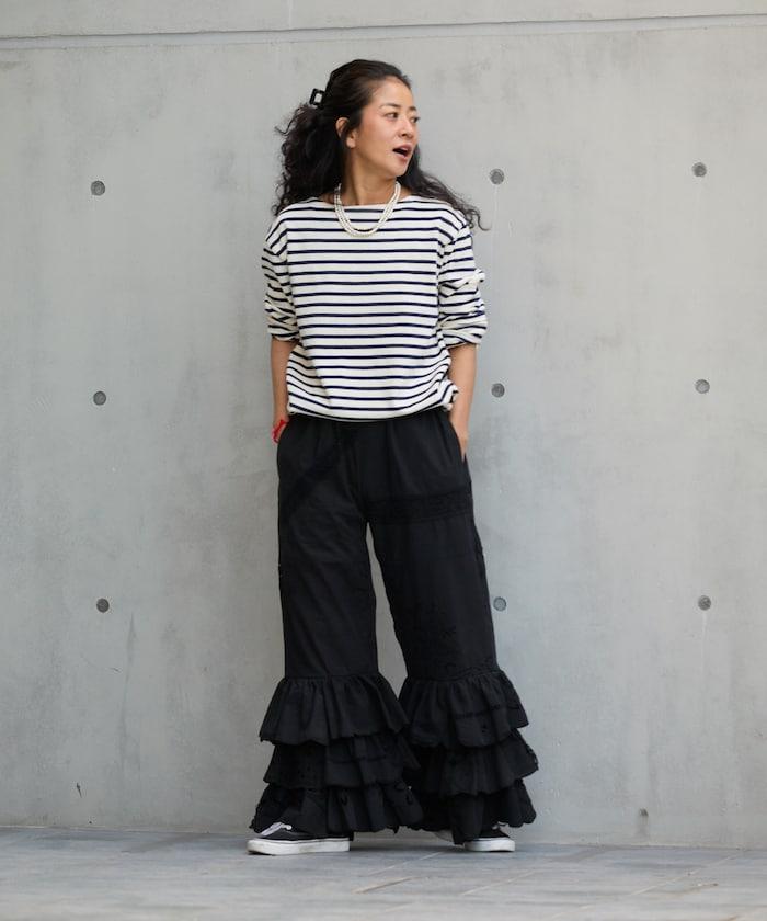 vintage蕾絲桌布改造休閒褲