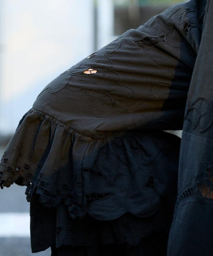 vintage蕾絲桌布改造休閒褲