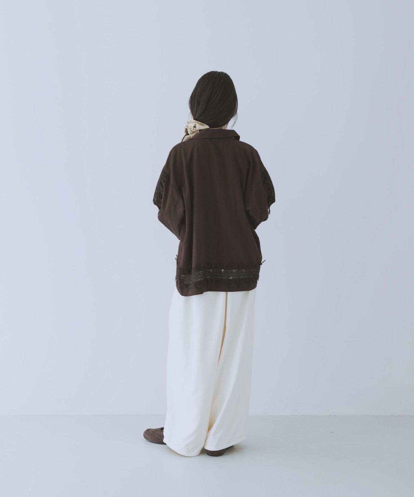 復古風 蕾絲裝飾 襯衫