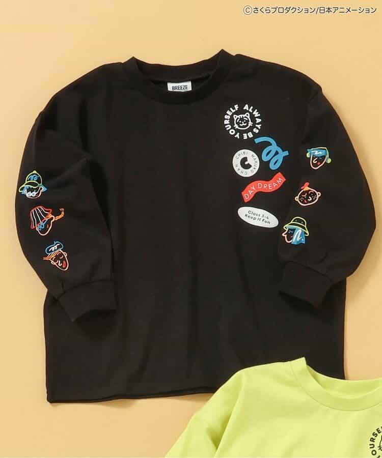 ちびまる子ちゃん（櫻桃小丸子） 聯名系列 袖部圖案長袖T恤