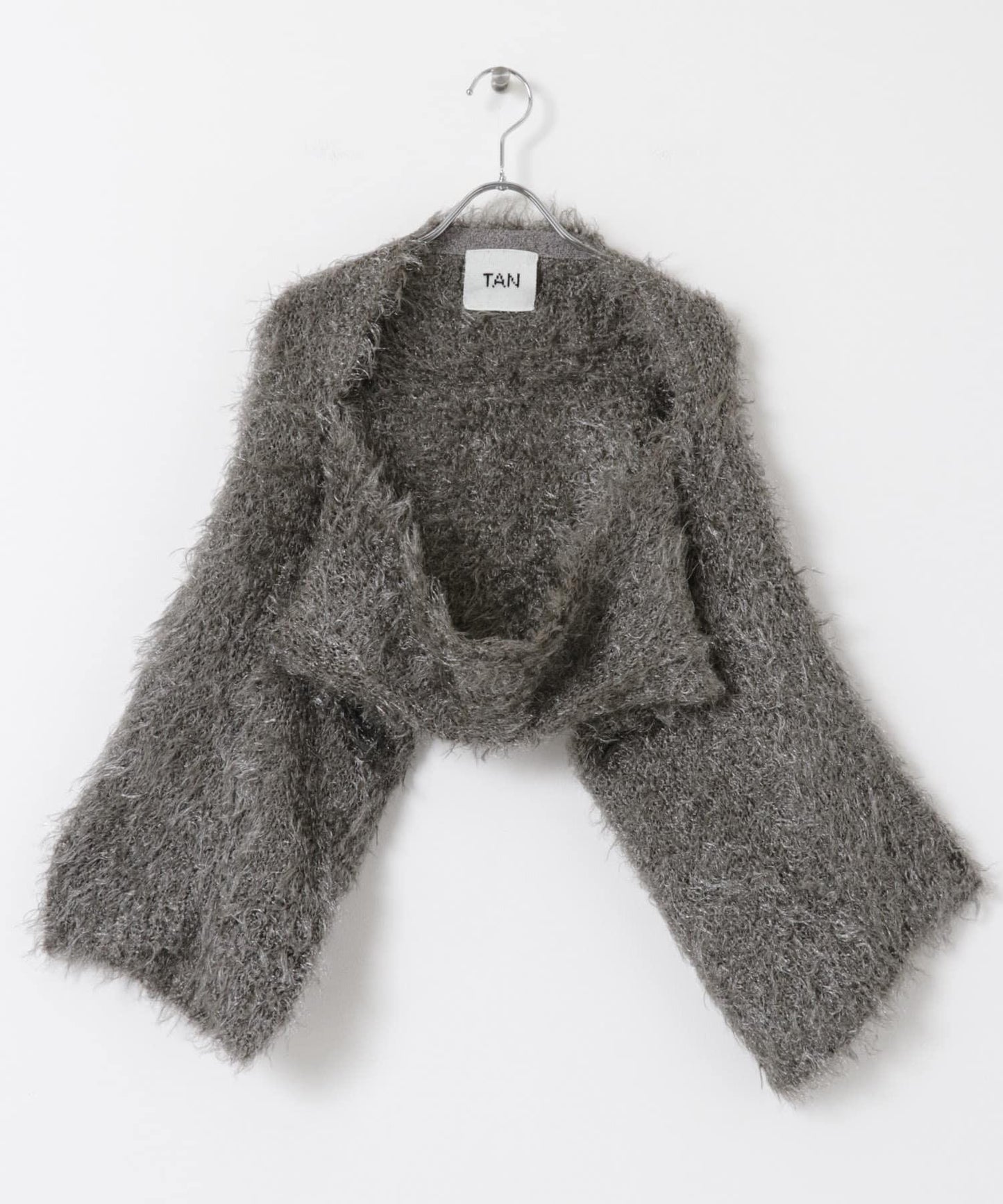 TAN METALLICLIKESHAGGY Bolero 小外套