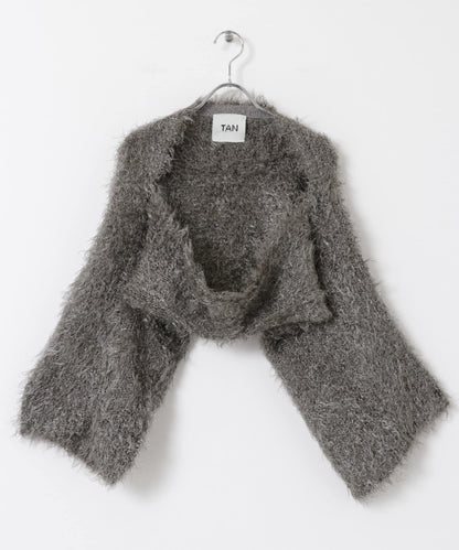 TAN METALLICLIKESHAGGY Bolero 小外套