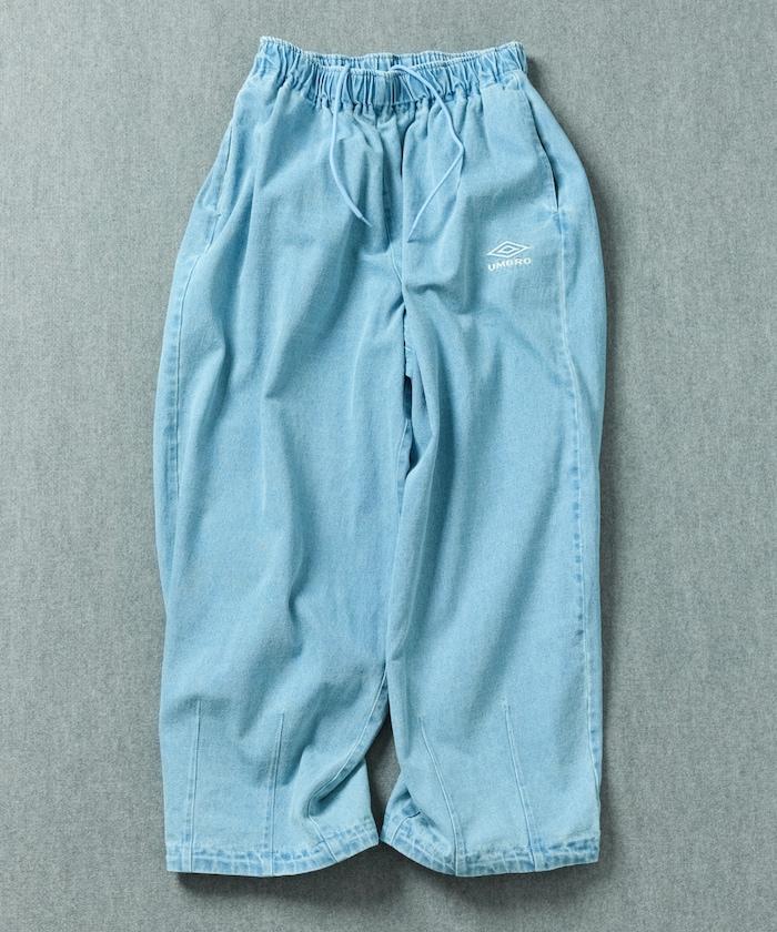 聯名＝（可加在最後） Wide / Denim 均為英文，需完整保留原文。 子品類需用中文：牛仔褲。 輸出如下： 寬鬆 Wide Denim Pants 牛仔褲