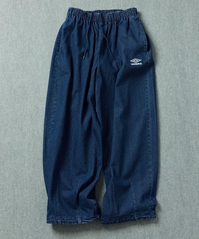 聯名＝（可加在最後） Wide / Denim 均為英文，需完整保留原文。 子品類需用中文：牛仔褲。 輸出如下： 寬鬆 Wide Denim Pants 牛仔褲