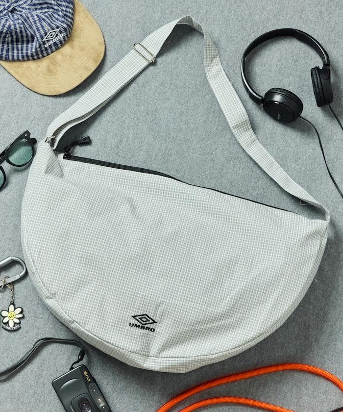 格紋條紋拼接 New Round Shoulder Bag 單肩包 聯名款