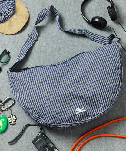 格紋條紋拼接 New Round Shoulder Bag 單肩包 聯名款