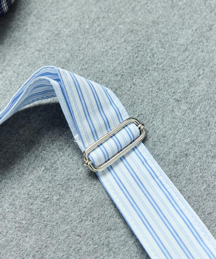 格紋條紋拼接 New Round Shoulder Bag 單肩包 聯名款