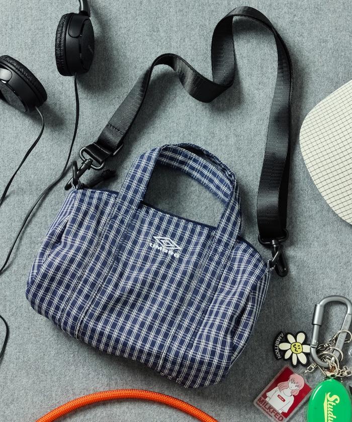 格紋條紋設計 Boston Mini Bag 迷你包（聯名款）