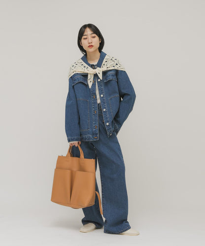 外口袋簡約設計 單肩包