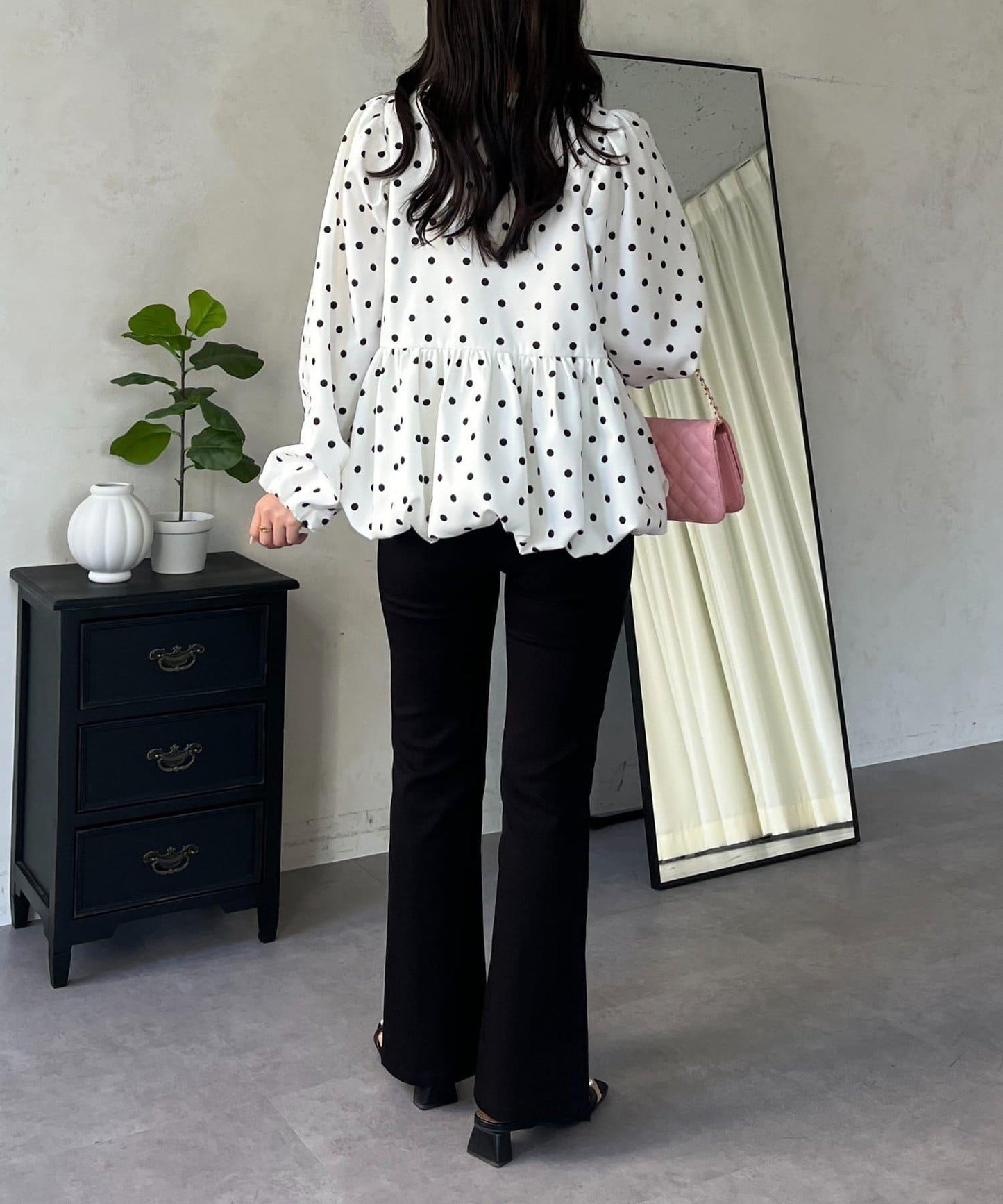 高彈力 前開叉 褲子