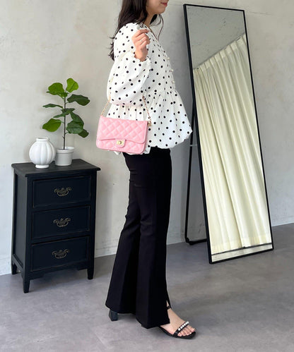 高彈力 前開叉 褲子