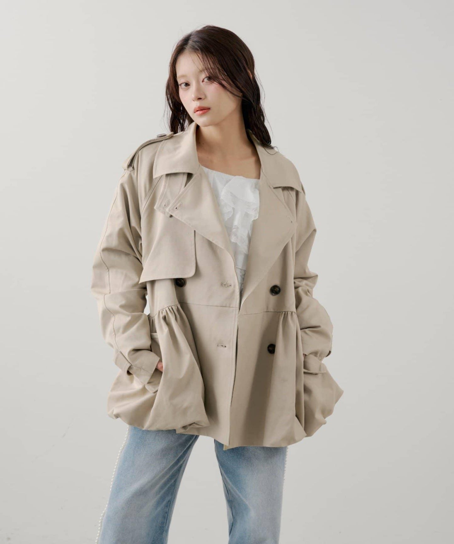 SALON by Chico 蓬鬆中長款風衣