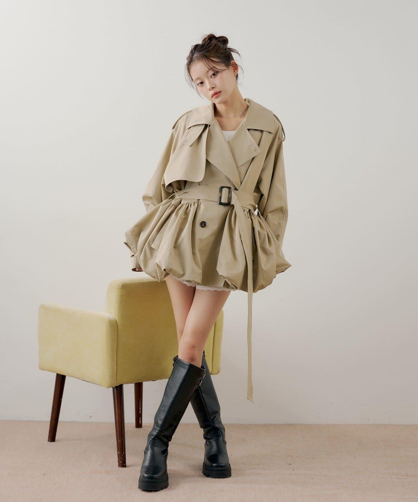 SALON by Chico 蓬鬆中長款風衣