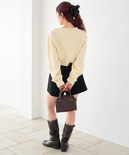 荷葉邊短款針織開衫