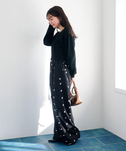 荷葉邊短款針織開衫