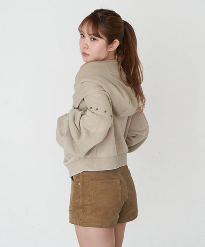 RAY CASSIN 做舊染色 蝙蝠袖 鉚釘 連帽衛衣