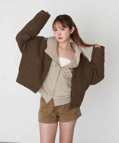 RAY CASSIN 做舊染色 蝙蝠袖 鉚釘 連帽衛衣