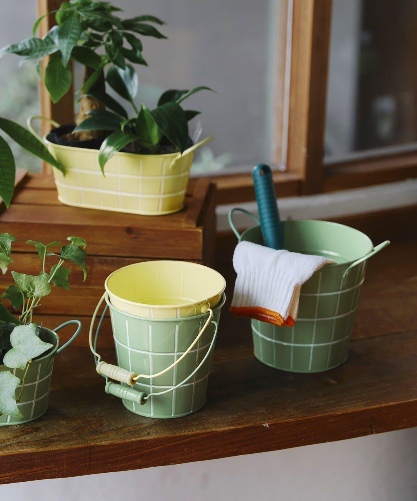 瓷磚圖案馬口鐵收納籃