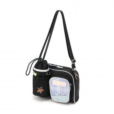 帶水瓶夾設計 多隔層 單肩包