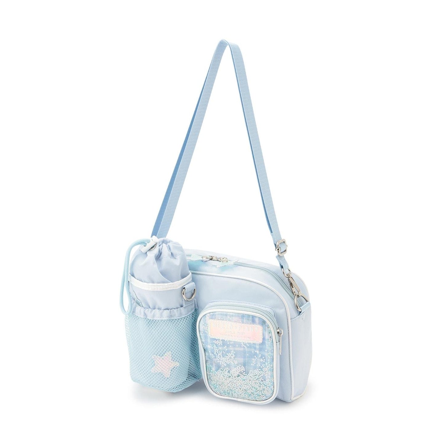 帶水瓶夾設計 多隔層 單肩包