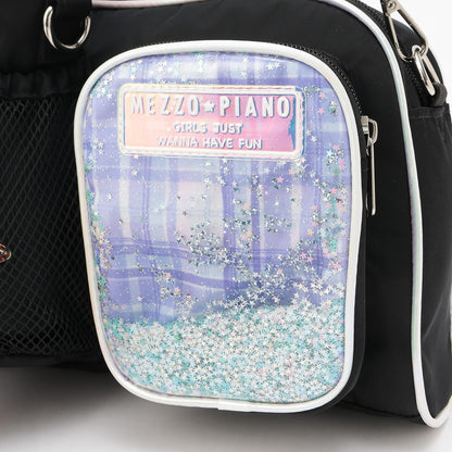 帶水瓶夾設計 多隔層 單肩包