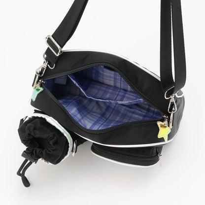 帶水瓶夾設計 多隔層 單肩包