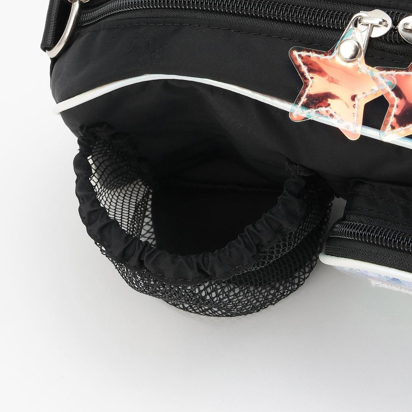 帶水瓶夾設計 多隔層 單肩包