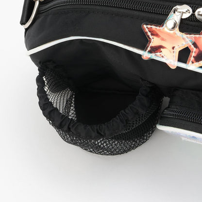 帶水瓶夾設計 多隔層 單肩包