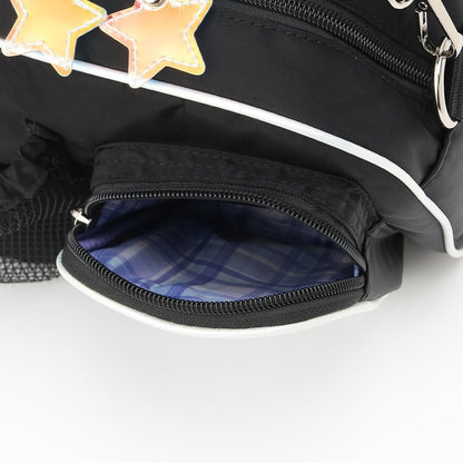 帶水瓶夾設計 多隔層 單肩包