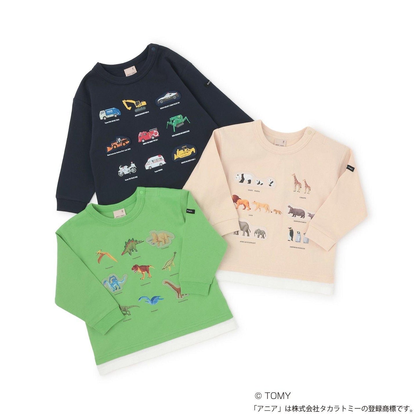 TOMICA・ANIA 圖案印花長袖T恤