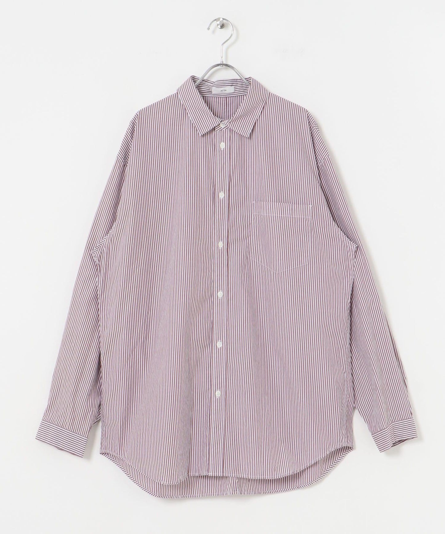 ATON GIZA STRIPE WASHED 襯衫