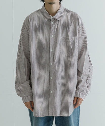 ATON GIZA STRIPE WASHED 襯衫