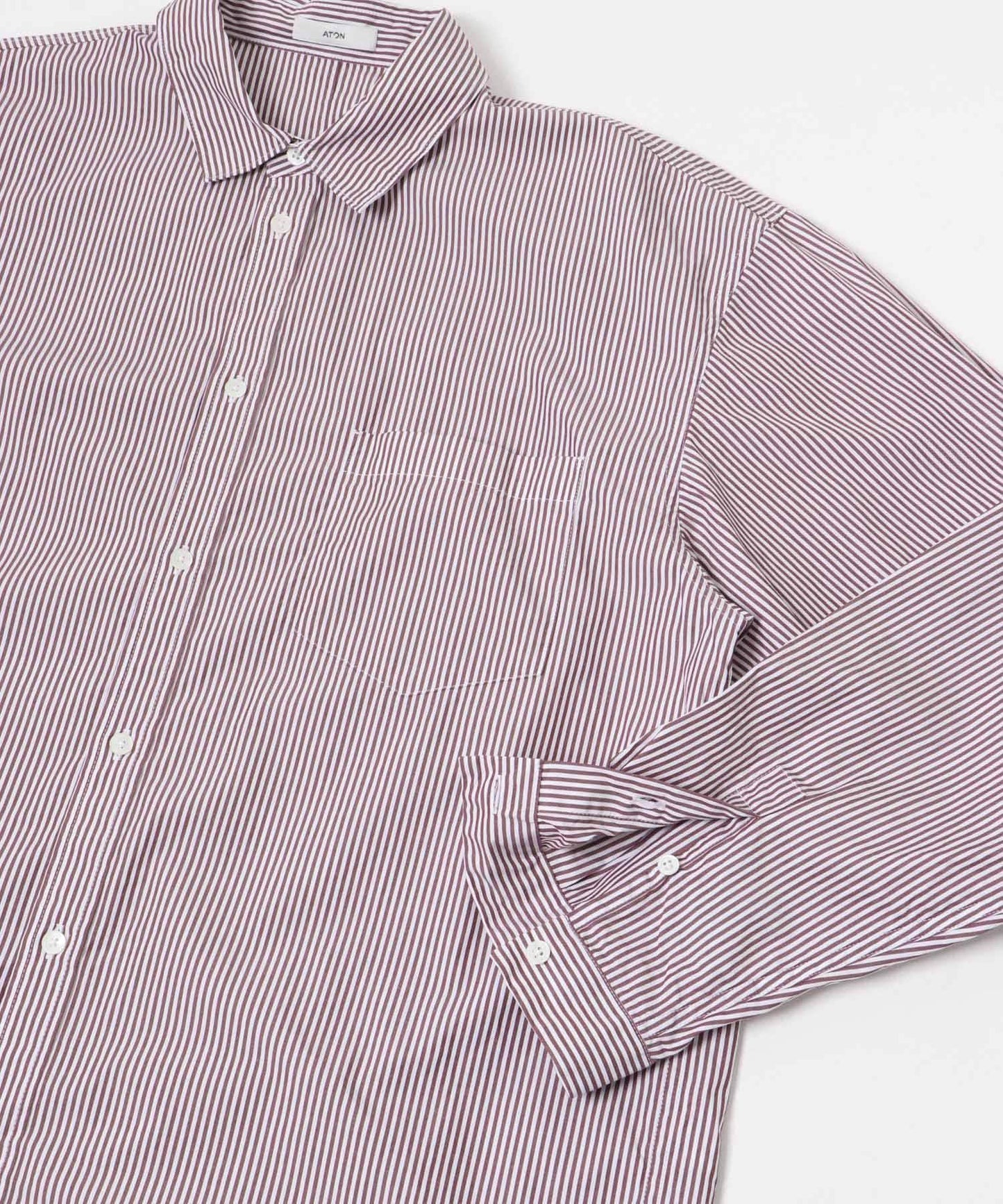 ATON GIZA STRIPE WASHED 襯衫
